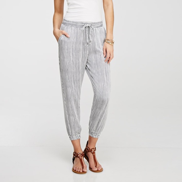 Life in Progress Striped Flowy Jogger Pants - Picture 1 of 2